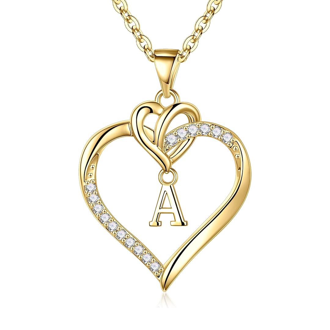 Collana con Cuore di Zirconia e Iniziale