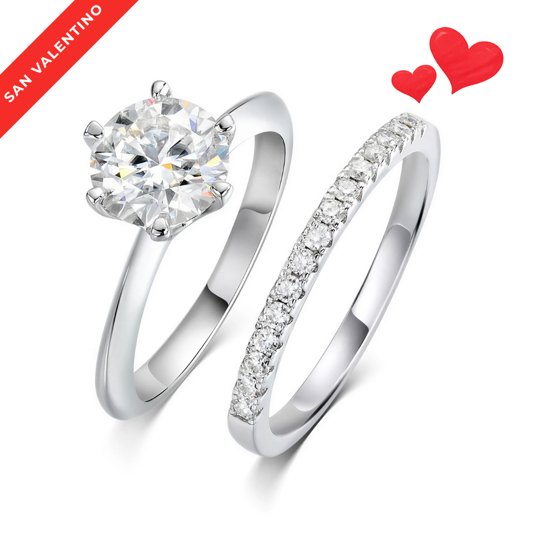 Set Solitario e Veretta In Argento