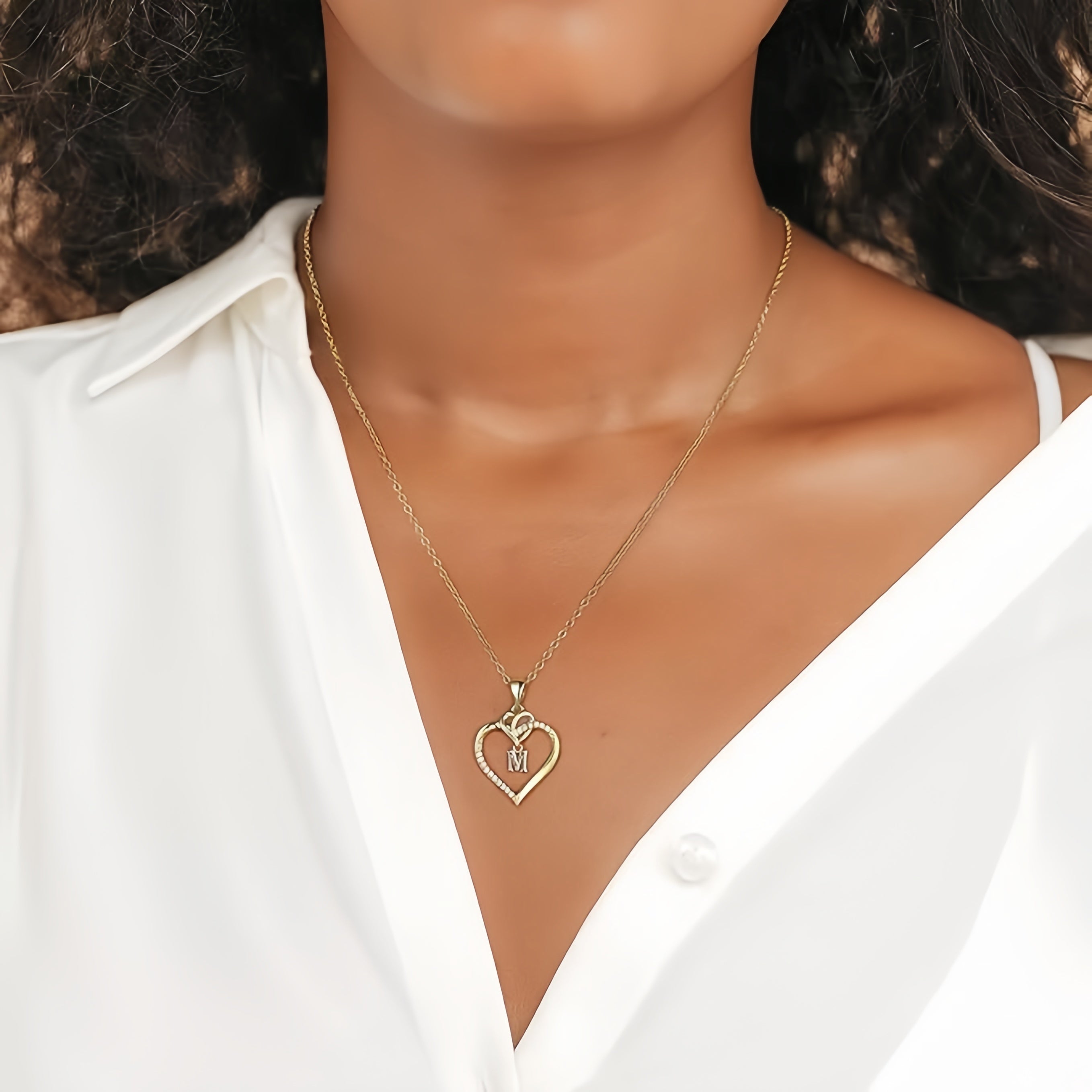 Collana con Cuore di Zirconia e Iniziale